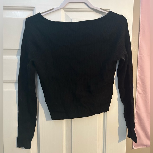 ribbed long sleeve crop top - Picture 2 of 2
